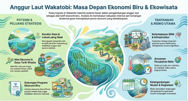 Pengembangan Anggur Laut (Caulerpa sp.) Sebagai  Peluang Ekonomi Biru dan Destinasi Ekowisata Bahari di Taman Nasional Wakatobi
